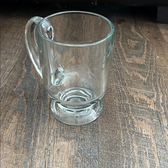 Princess House Heritage Large Super Grande Mug Etched Glass Footed Crystal - Picture 1 of 7